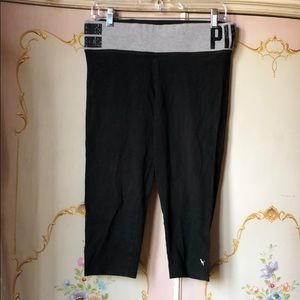 L Black Yoga Legging Crop PINK
